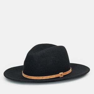 tentree Black Fedora Hat with Tan Band